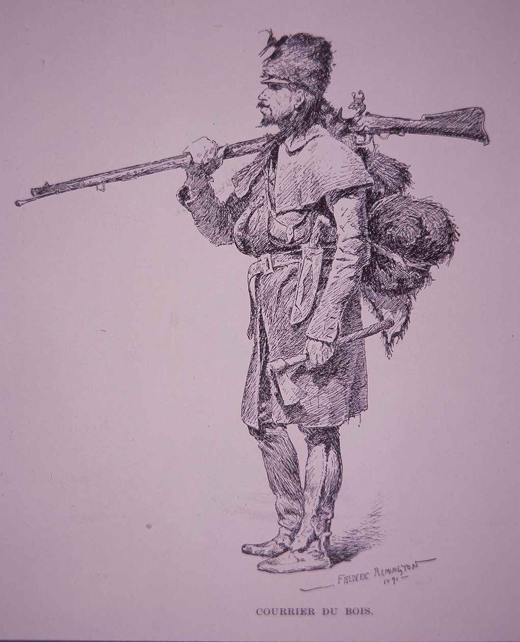 Caçador de peles Coureur du Bois franco-candiano de Frederic Remington