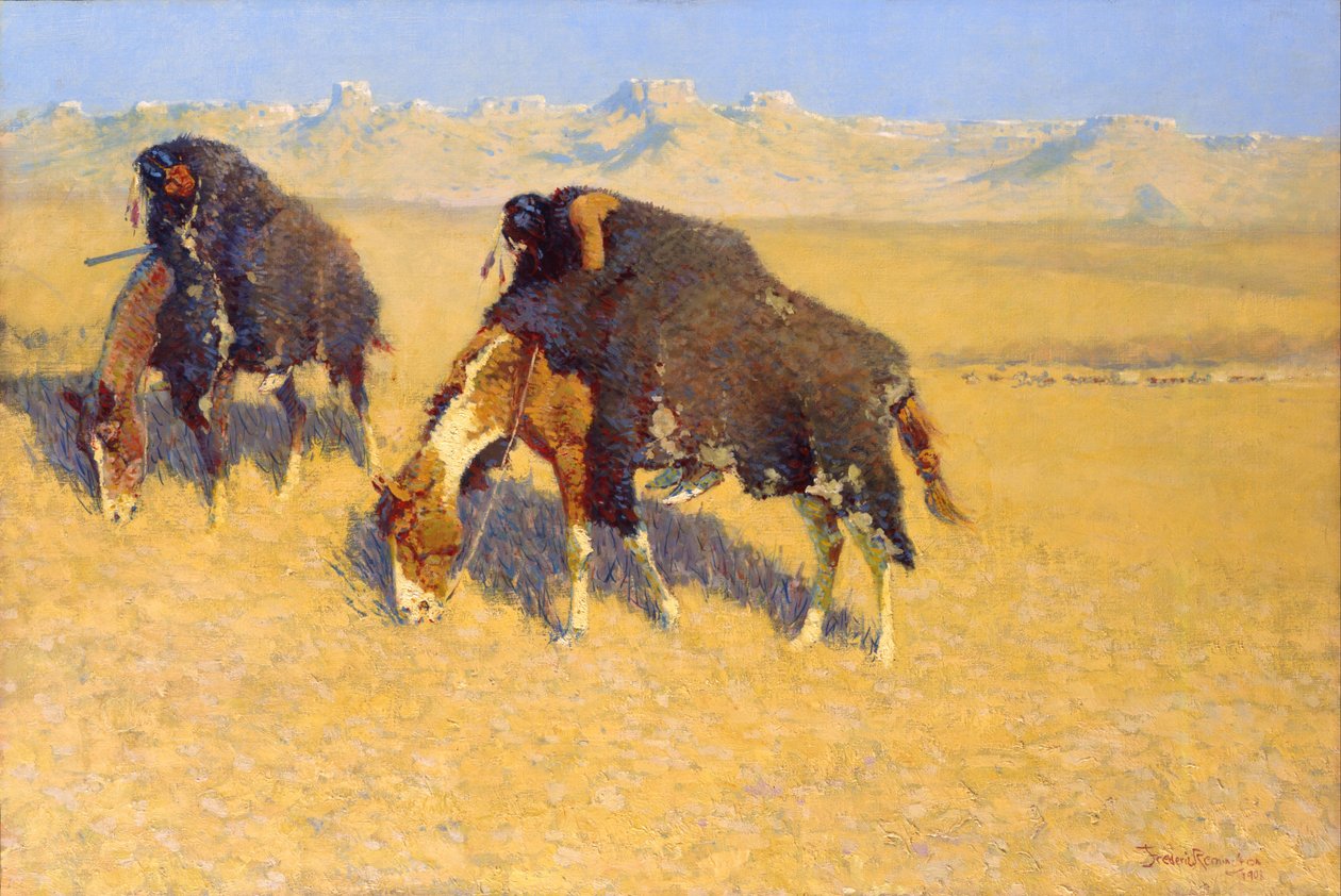 Índios que simulam búfalos de Frederic Remington