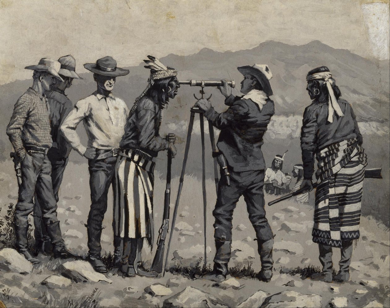 Olhar através do telescópio de Frederic Remington