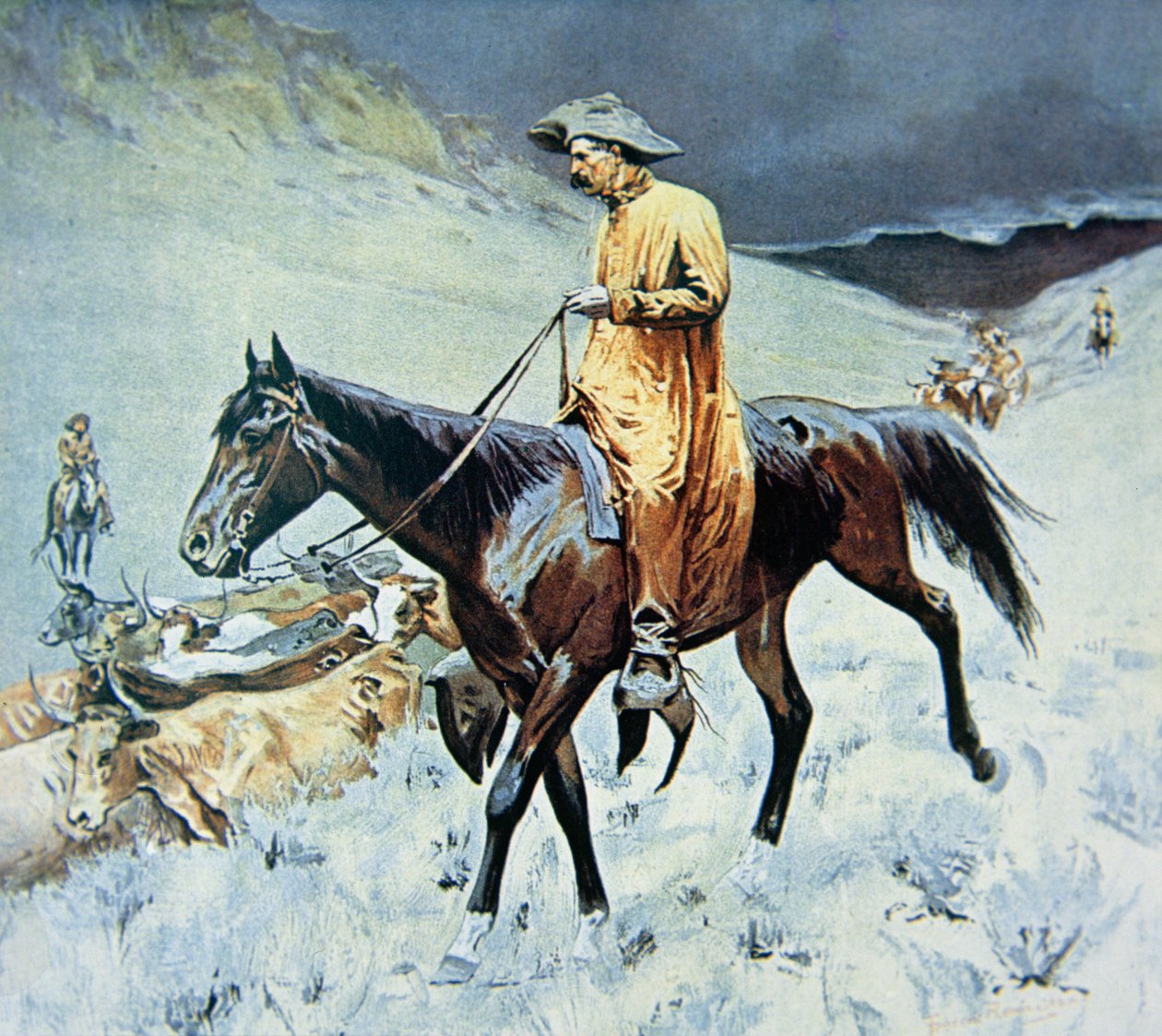 On The Trail (óleo sobre tela) de Frederic Remington