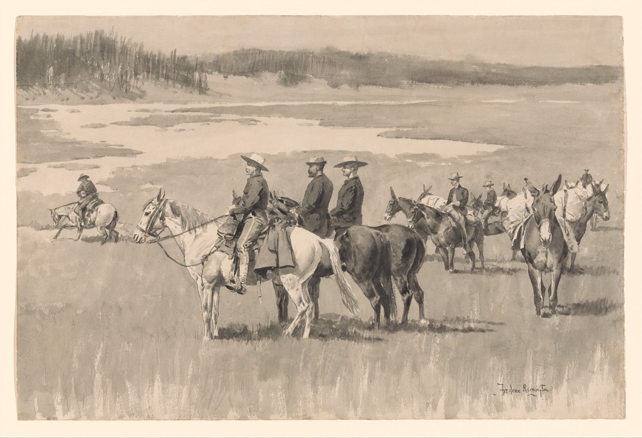 Nas nascentes - Burgess encontra um vau de Frederic Remington