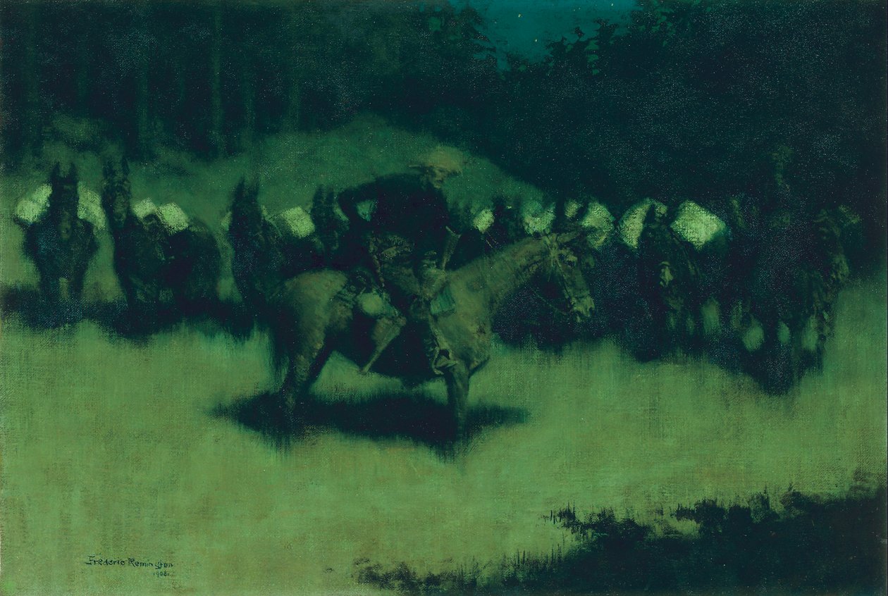 Susto em um trem de carga, 1908 de Frederic Remington