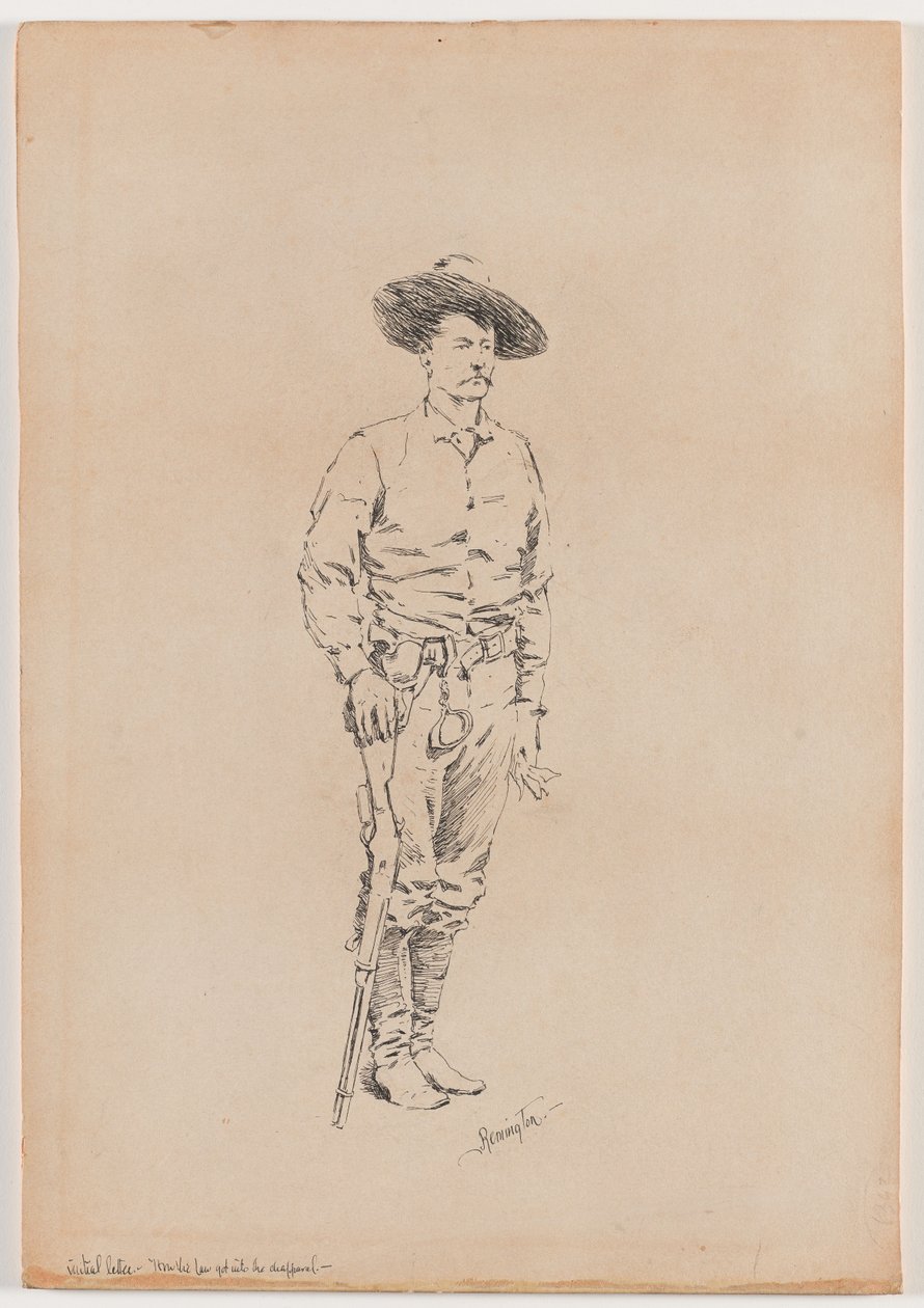 Esboço de um Texas Ranger para "Como a Lei Entrei no Chaparral" de Frederic Remington