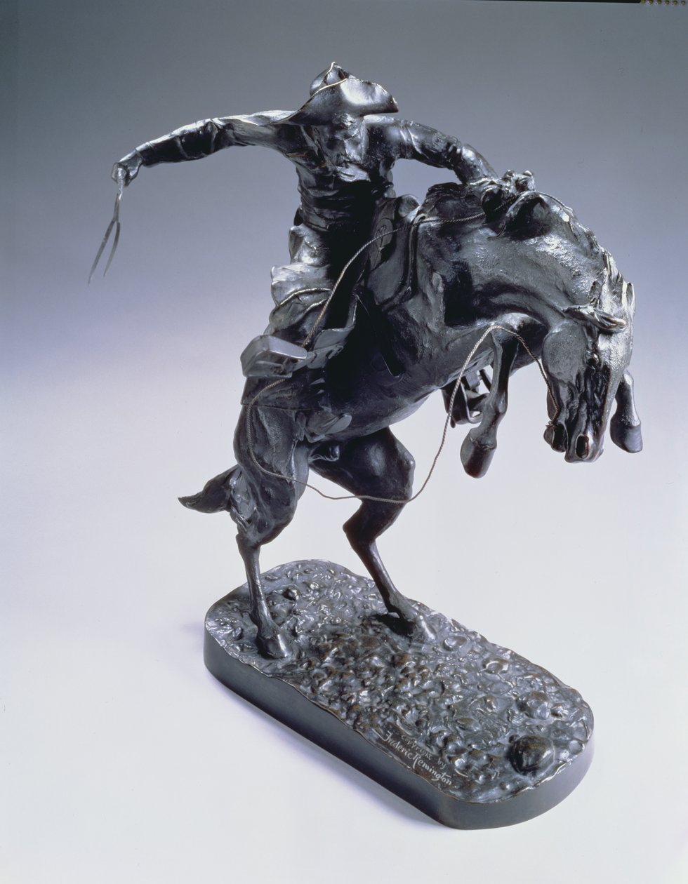 O bronco Buster, 1889 (bronze com pátina marrom) de Frederic Remington
