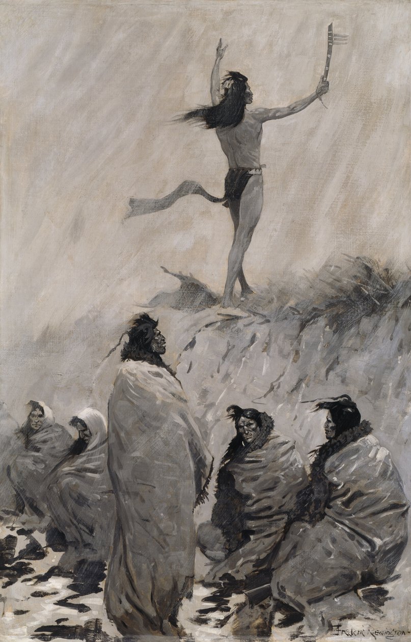 O Devorador de Fogo levantou os braços para o Thunder Bird de Frederic Remington
