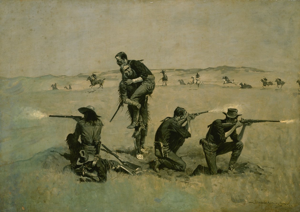 O último suporte (vinte e cinco para um) c.1896 de Frederic Remington