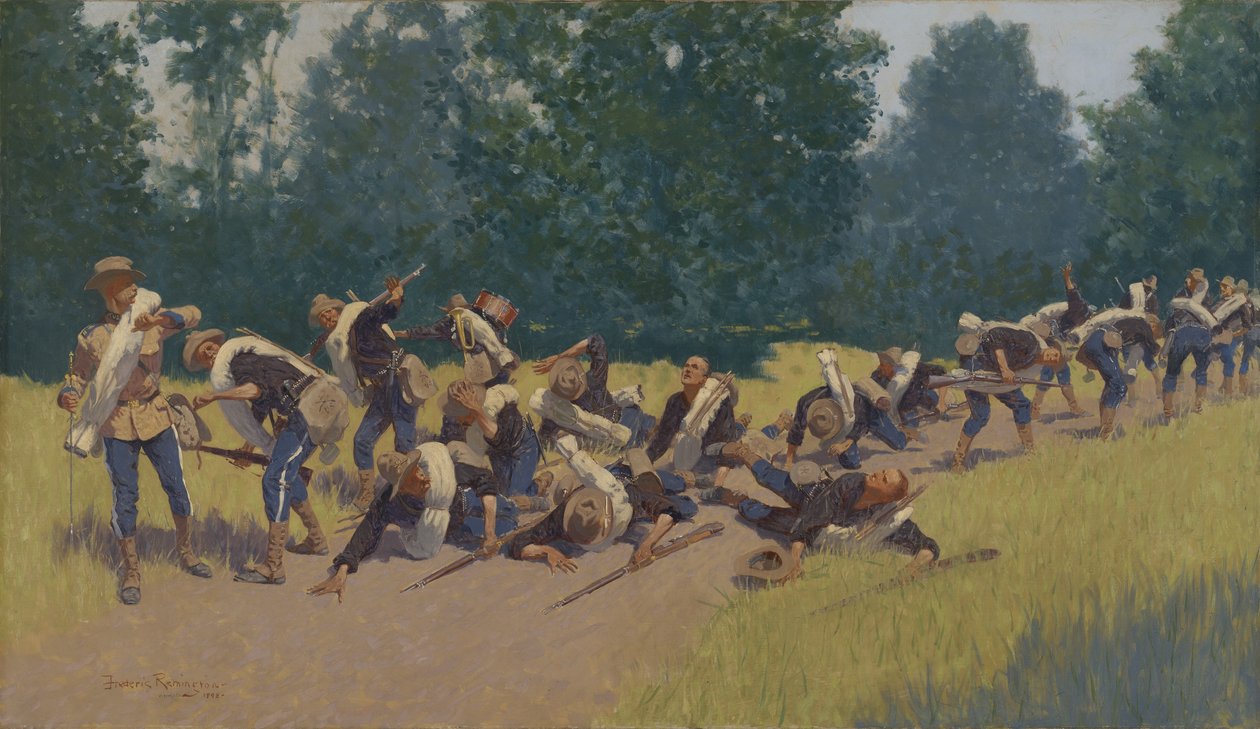 O grito de estilhaços em San Juan Hill, 1898 de Frederic Remington