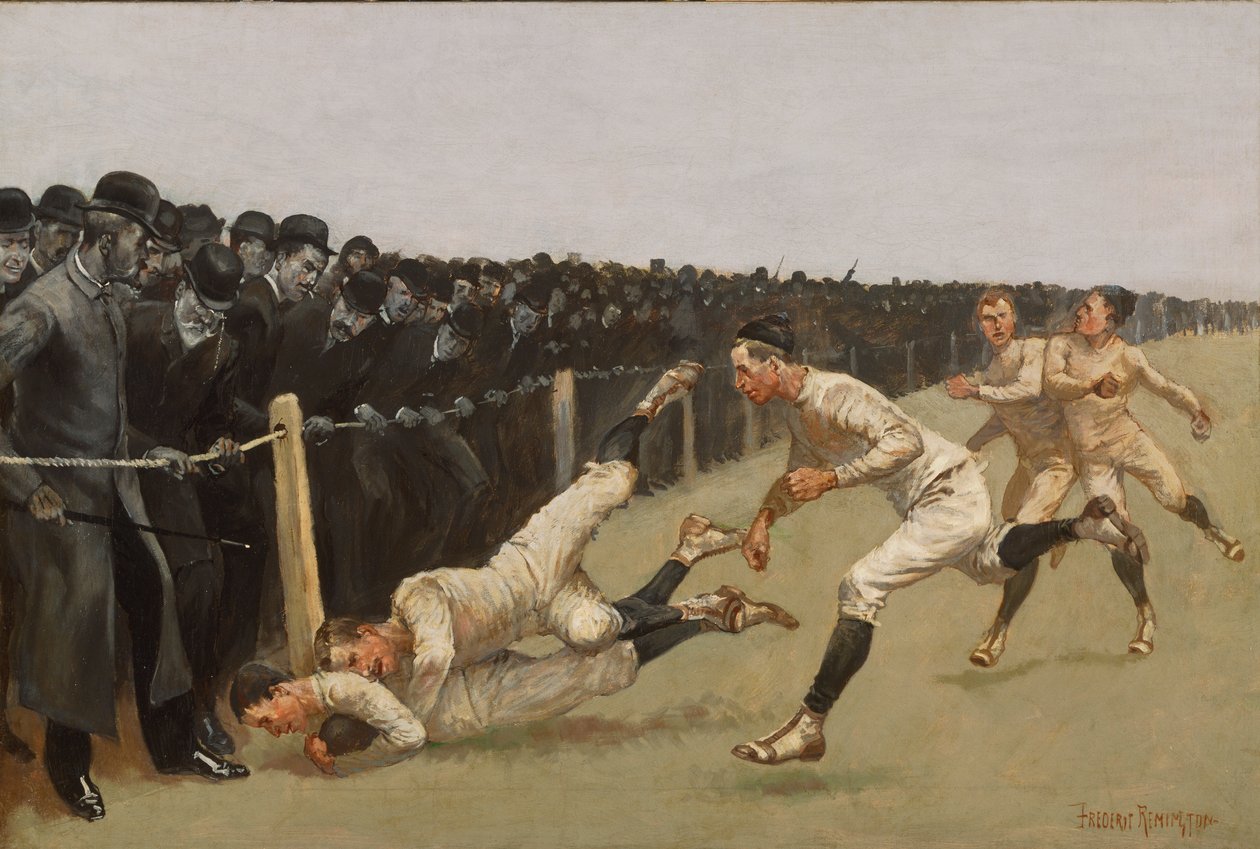 Touchdown, Yale vs. Princeton, Dia de Ação de Graças, 27 de novembro de 1890, Yale 32, Princeton 0 de Frederic Remington