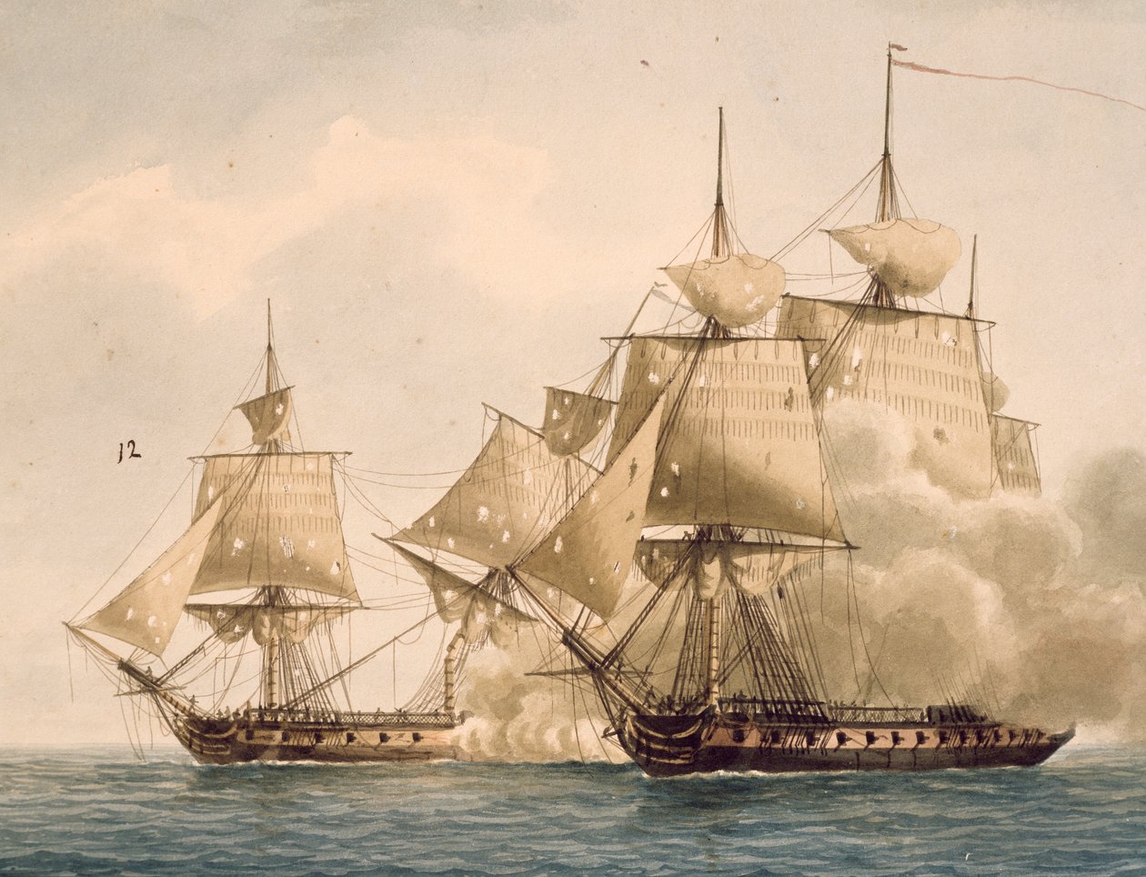 Combate entre a fragata francesa Amazon e a fragata britânica Santa Margherita na Baía de Chesapeake, 29 de julho de Frederic Roux