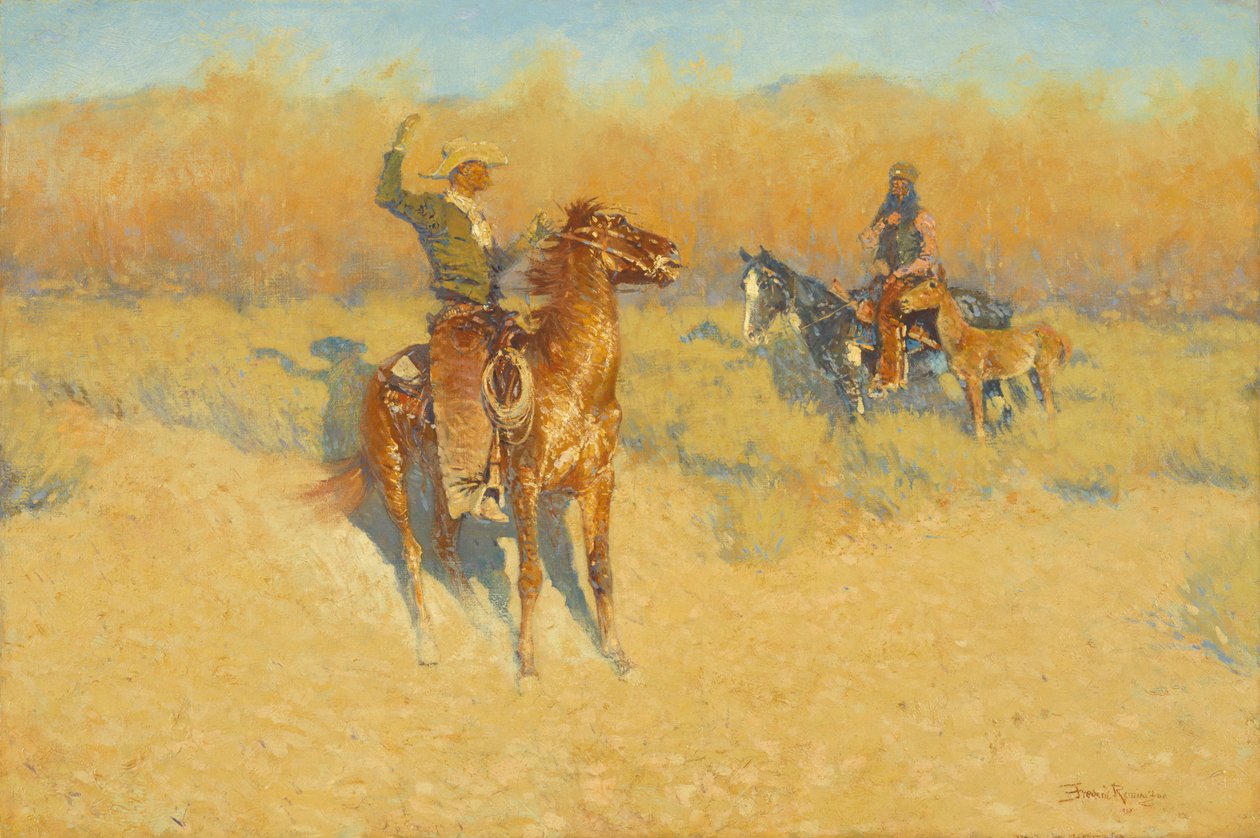 O sinal do gado de chifre longo de Frederic S. Remington