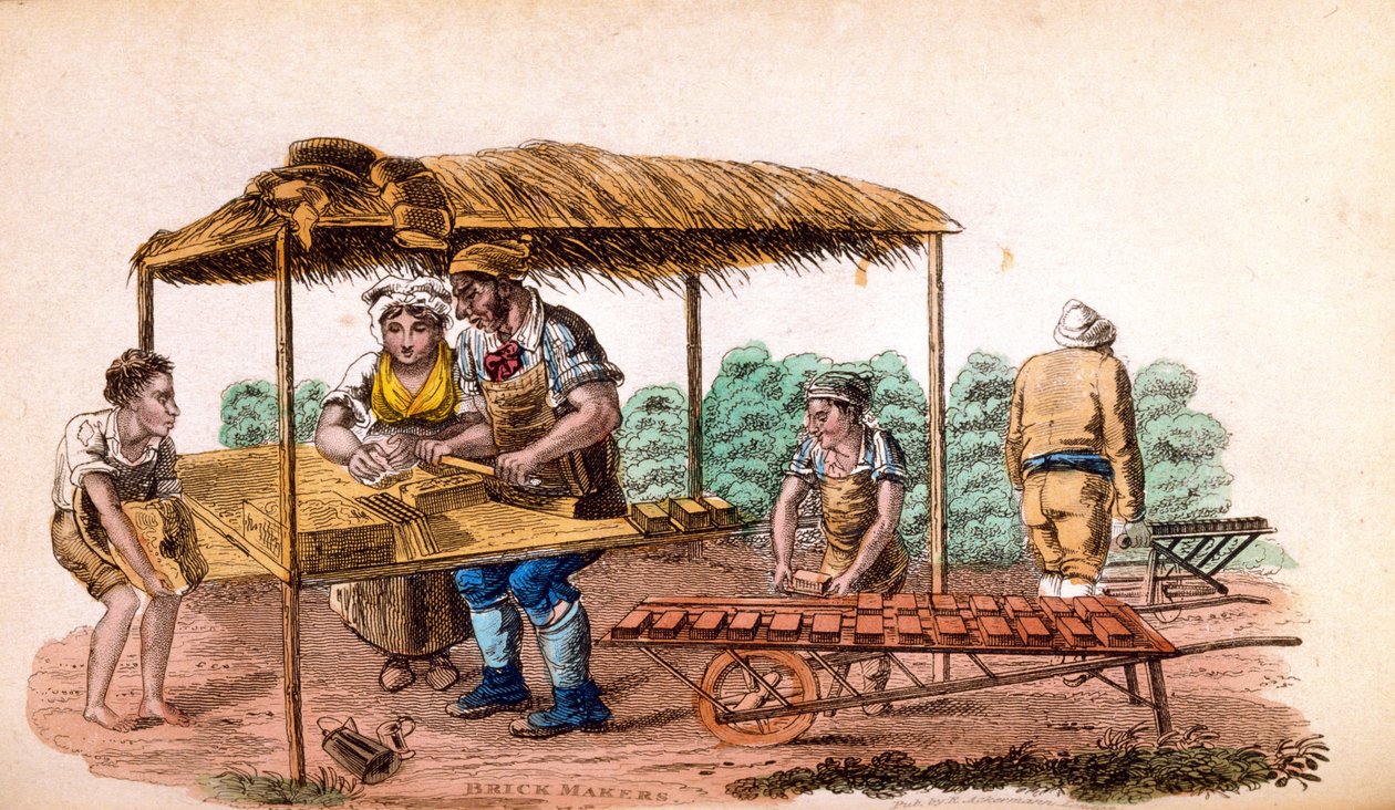 O fabricante de tijolos do Ackermanns World in Miniature de Frederic Shoberl