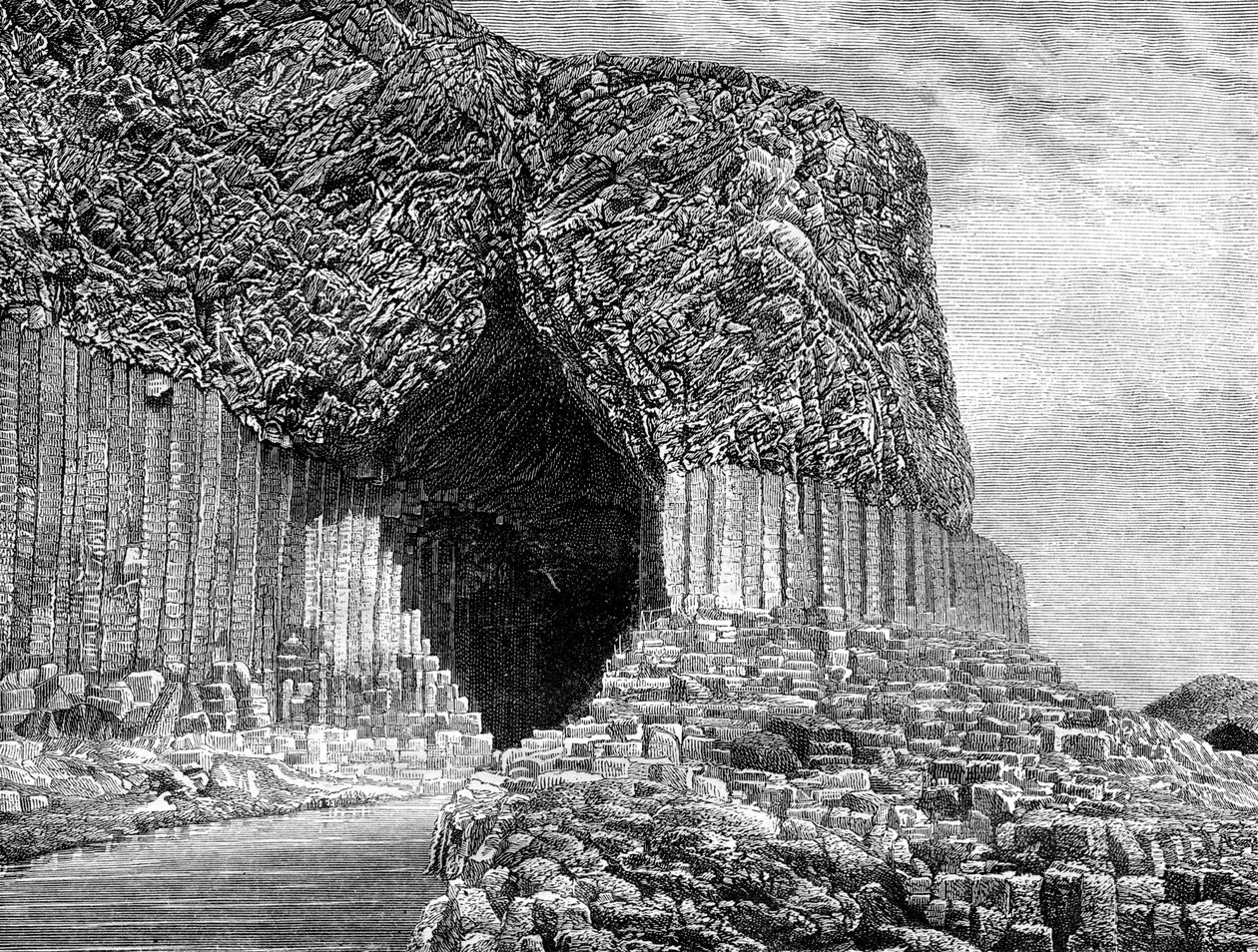 Fingals Cave, Ilha de Staffa, Escócia, século XIX de Frederic Sorrieu