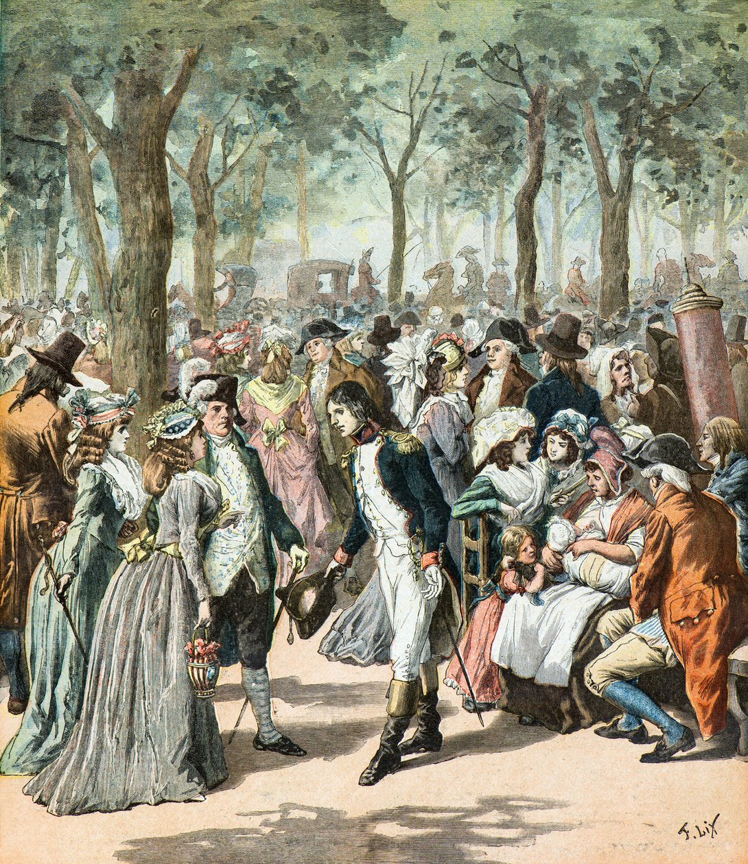 Bonaparte nos jardins do palácio real de Frederic Theodore Lix