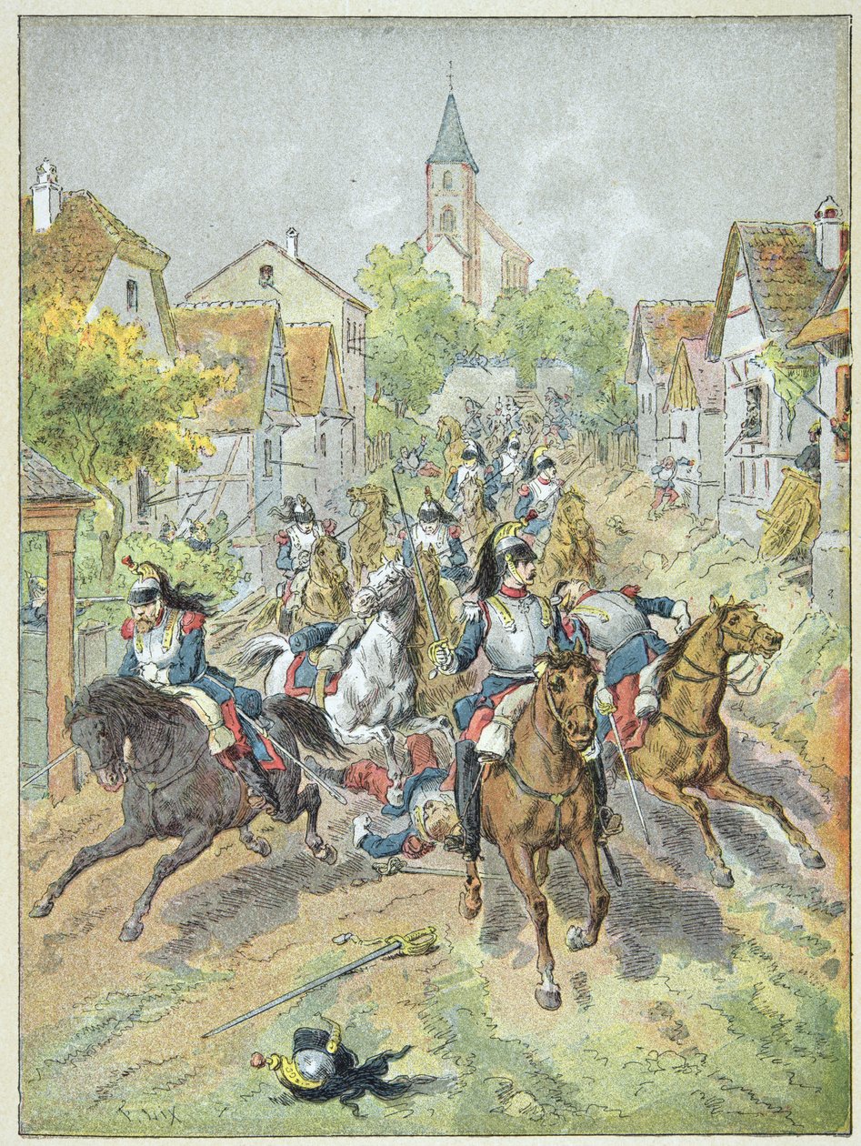 Carregar os cuirassiers franceses durante a Batalha de Reichshoffen, 6 de agosto de Frederic Theodore Lix