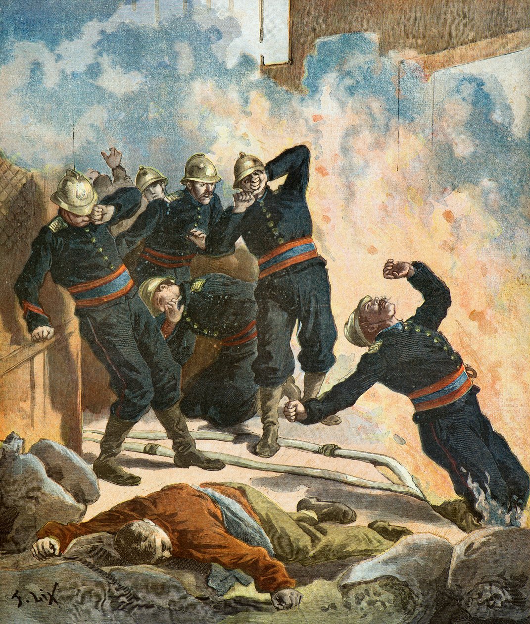 Morte do bombeiro Gaston Bauchat de Frederic Theodore Lix