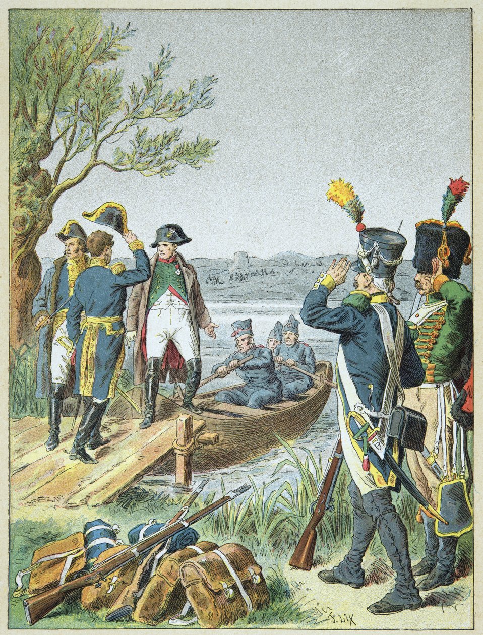Napoleão Bonaparte e Massena no de Lobau após a Batalha de Essling, 22 de maio de Frederic Theodore Lix