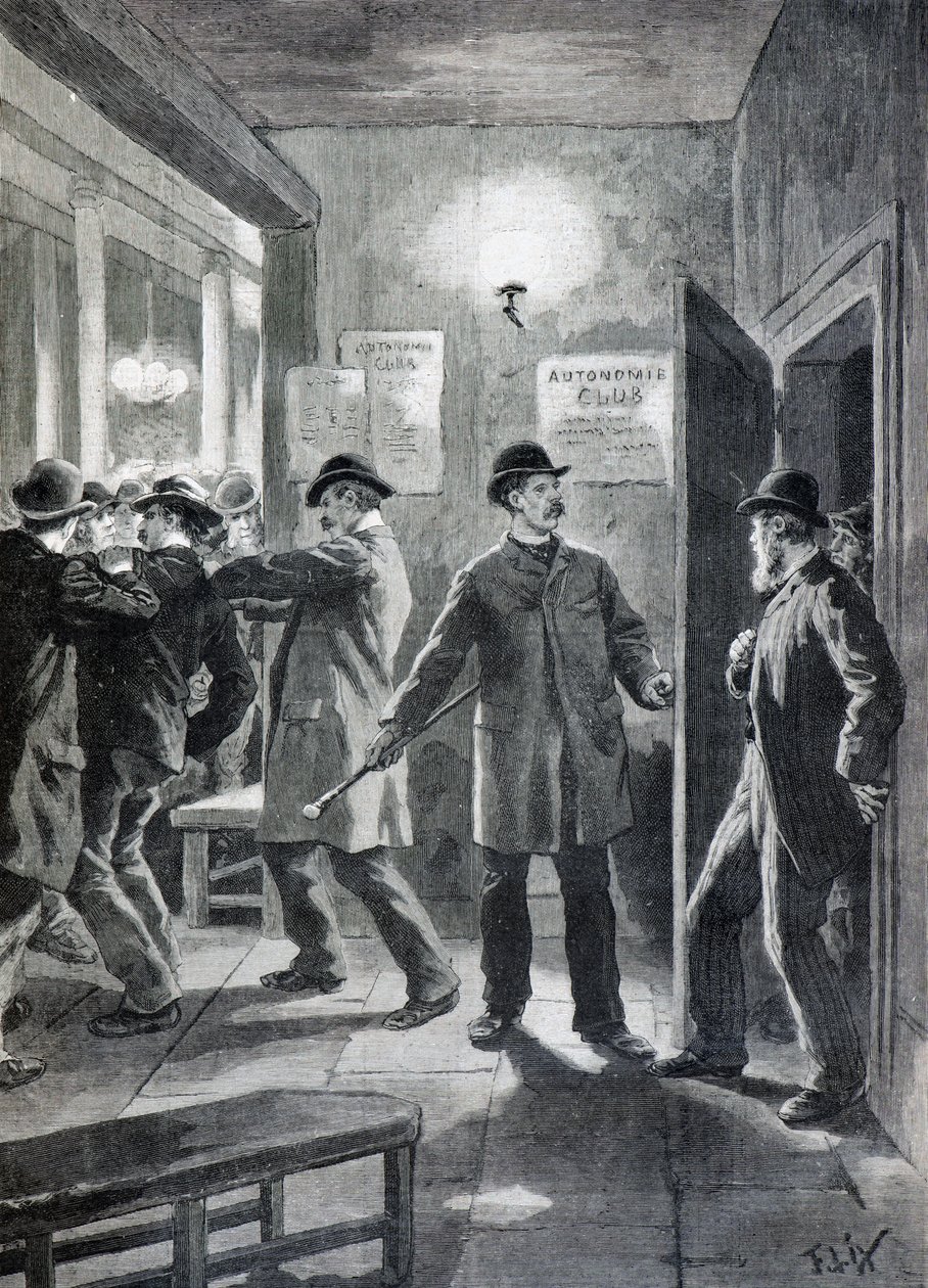 Invasão policial a um clube anarquista, Londres de Frederic Theodore Lix