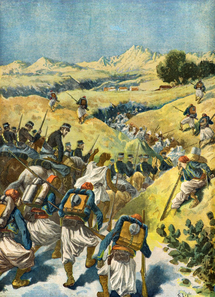 O exército francês à procura de Arezki El Bachir de Frederic Theodore Lix