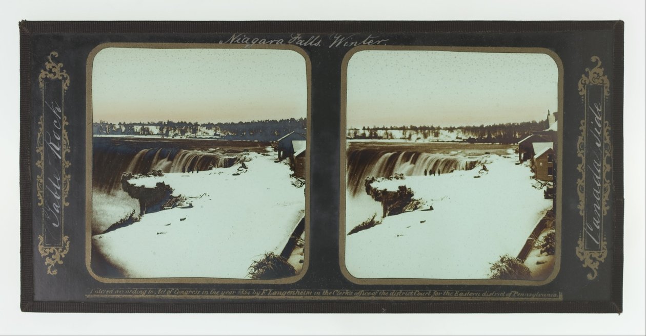 Winter, Niagara Falls, Table Rock, Canada Side de Frederic and William Langenheim