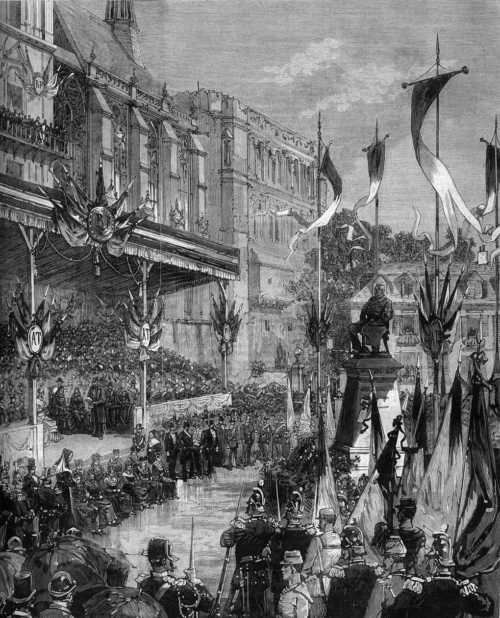Inauguração da estátua de Adolphe Thiers (1797-1877) na Place Thiers de Saint Germain en Laye (Saint-Germain-en-Laye), 19 de setembro de Frederic de Haenen