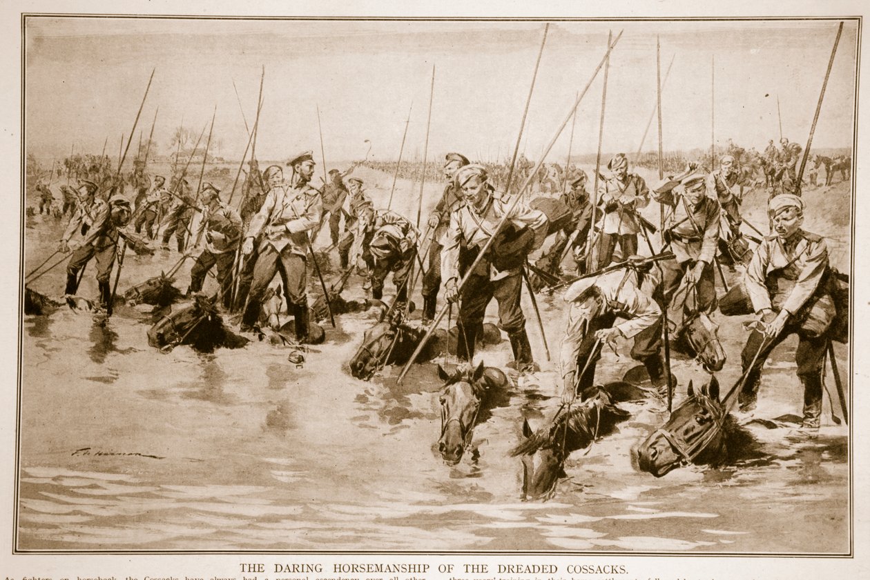 O Darling Horsemanship dos temidos cossacos, 1914-19 de Frederic de Haenen