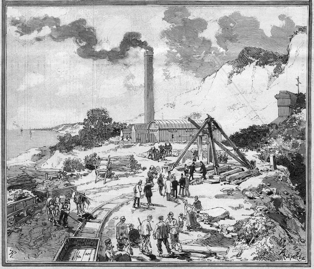 Projecto de túnel subaquático entre França e Inglaterra de Frederic de Haenen