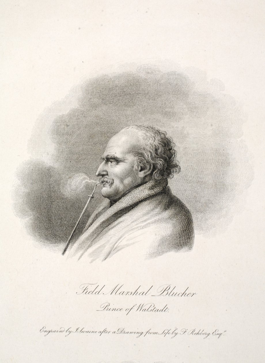 Campo Marshall Blucher, Príncipe de Walstadt, engrenagens J. Swaine, pub. J. Farrer, 1815 de Frederich Rehberg