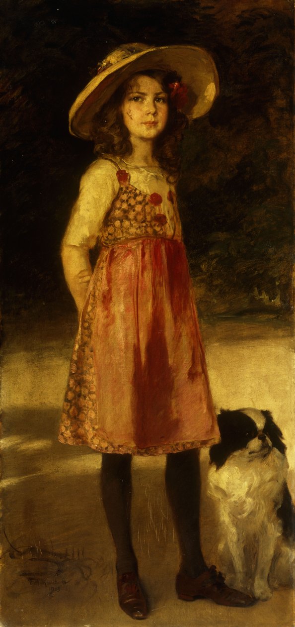 Retrato da Filha do Artista, Hilde, 1913 de Frederich August Kaulbach