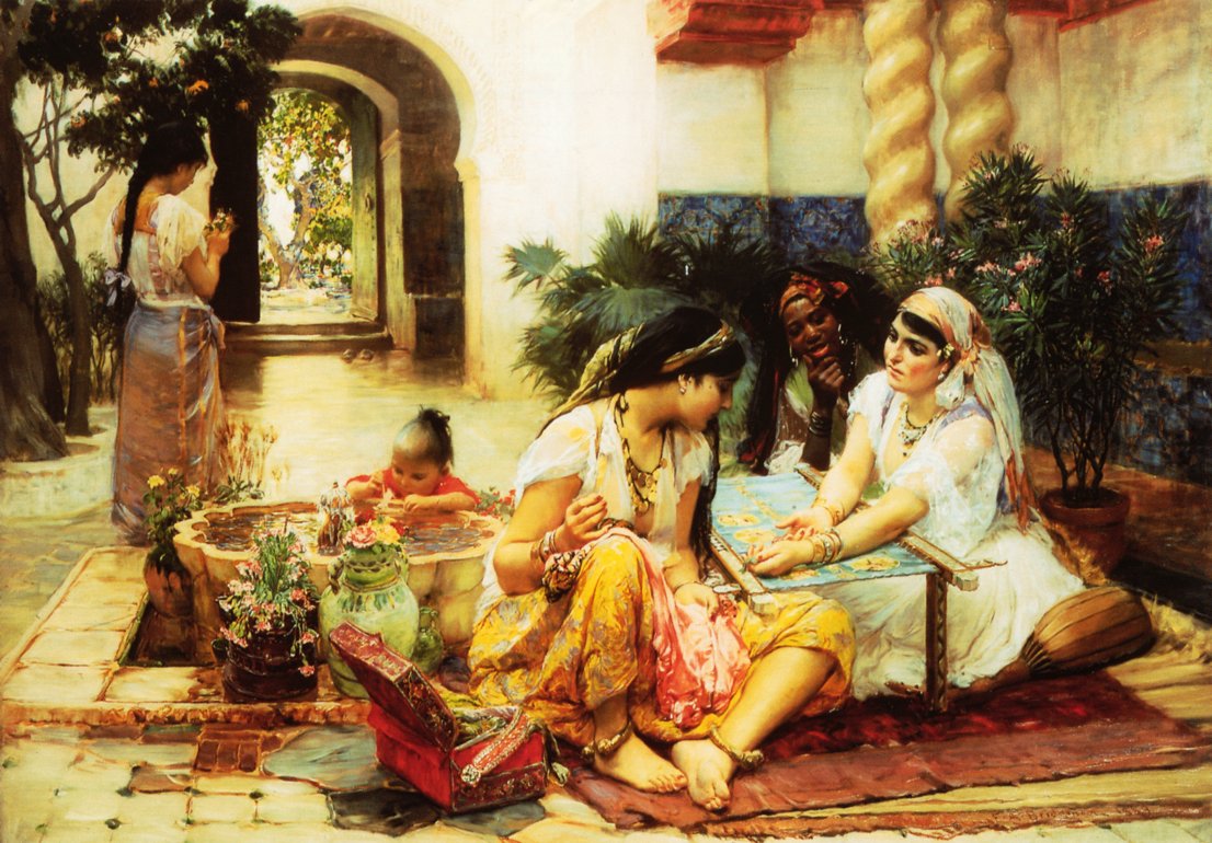 Em uma aldeia El Biar argelino de Frederick Arthur Bridgman