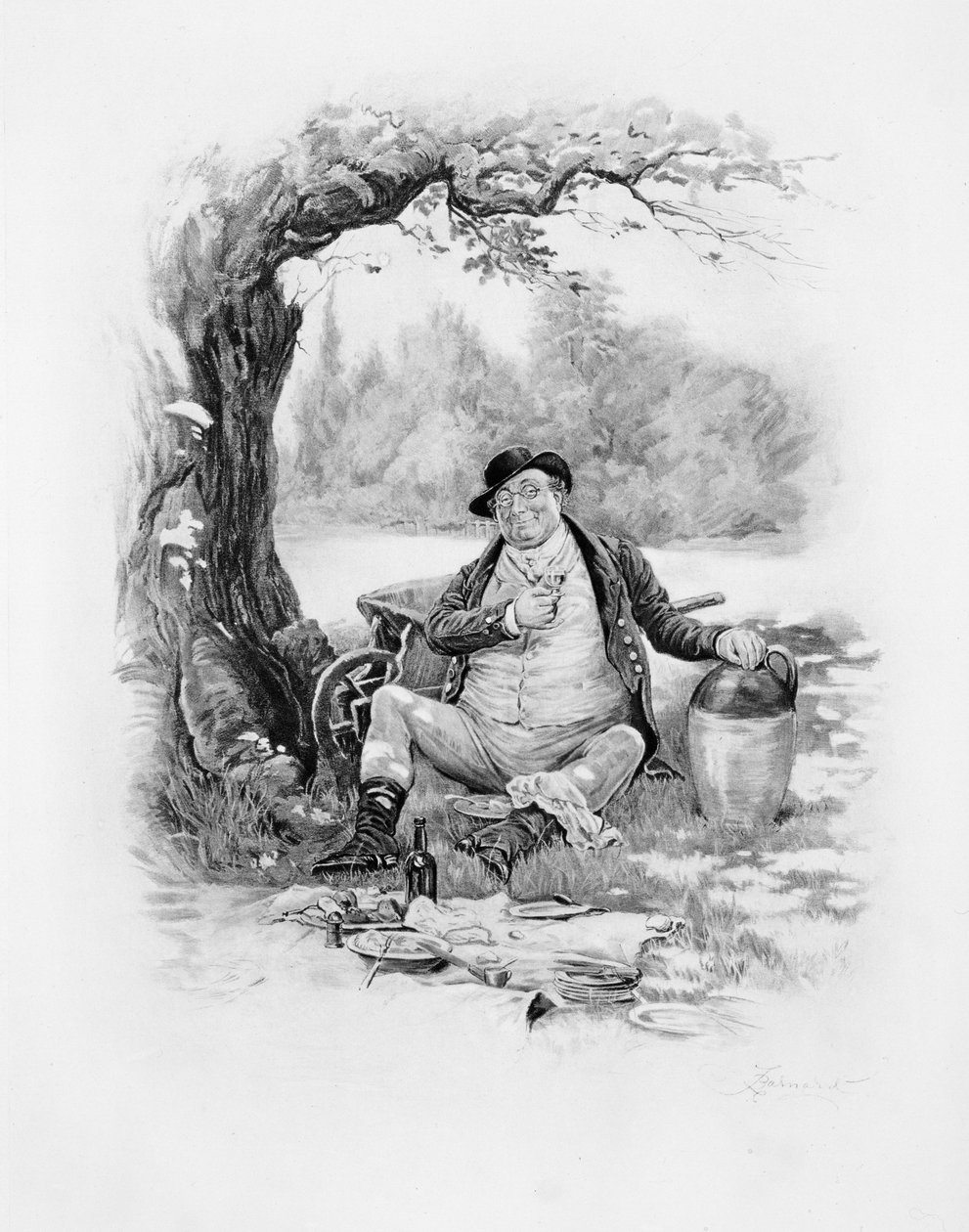 Sr. Pickwick, de "Charles Dickens: Uma fofoca sobre sua vida", de Thomas Archer, publicado em 1894 de Frederick Barnard