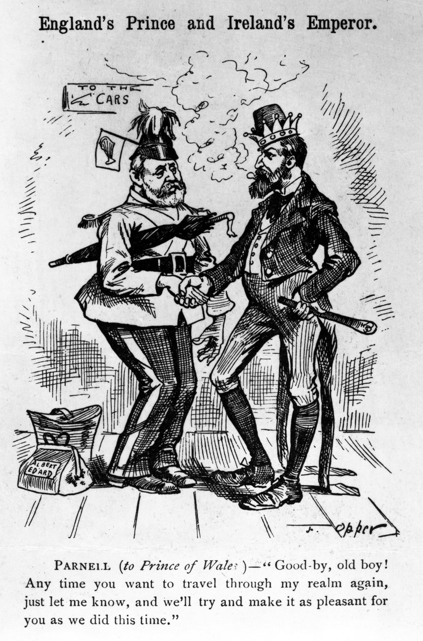 Príncipe da Inglaterra e imperador da Irlanda, ilustração de &39;Puck Magazine&39;, 1885 de Frederick Burr Opper