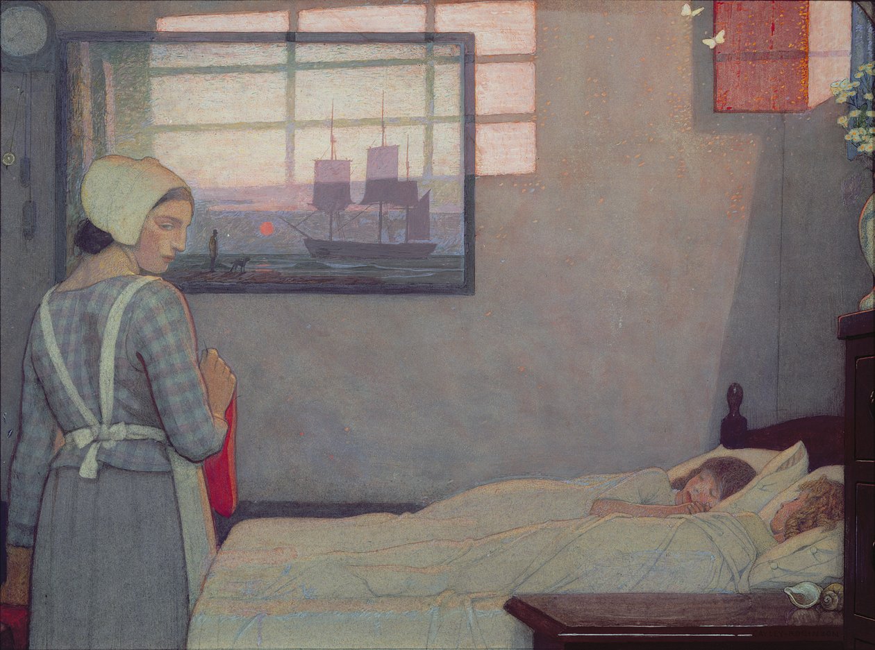 Uma noite de verão, c.1925 de Frederick Cayley Robinson