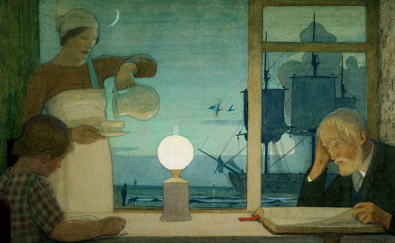 O dia do descanso, c.1926 de Frederick Cayley Robinson