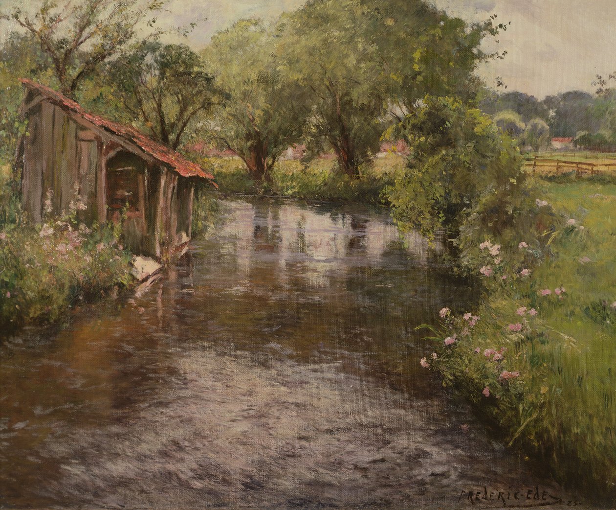 Lavadouro nas margens do Lunain de Frederick Charles Vipont Ede