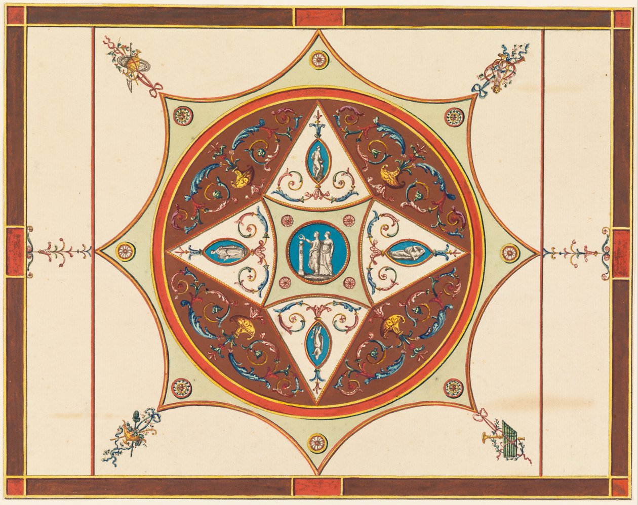 Design para um teto pintado de Frederick Crace