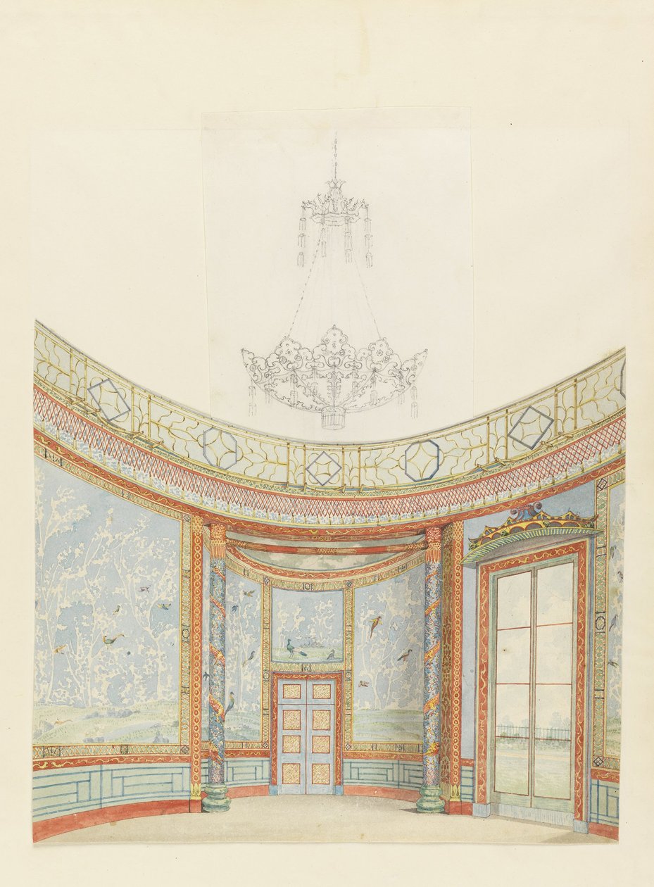 Design para a decoração do salão, Royal Pavillion, Brighton de Frederick Crace
