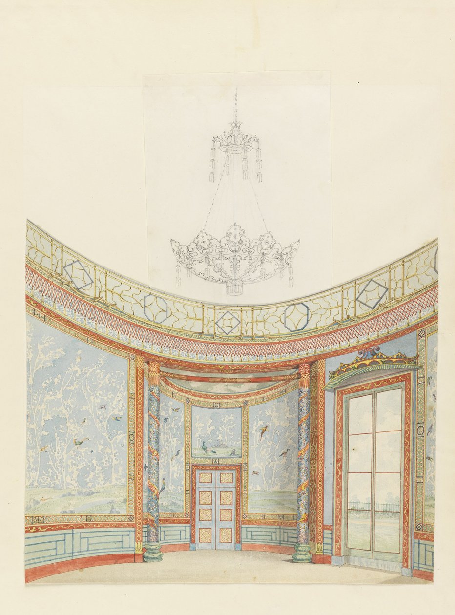 Design para a decoração do salão, o Royal Pavillion, Brighton de Frederick Crace