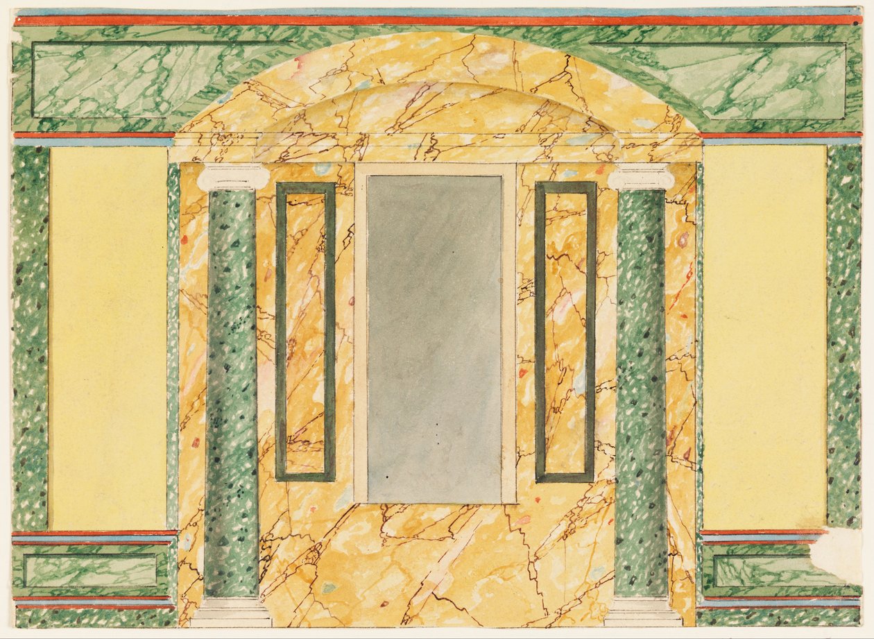 Elevação de parede com nicho marmoreado de Frederick Crace