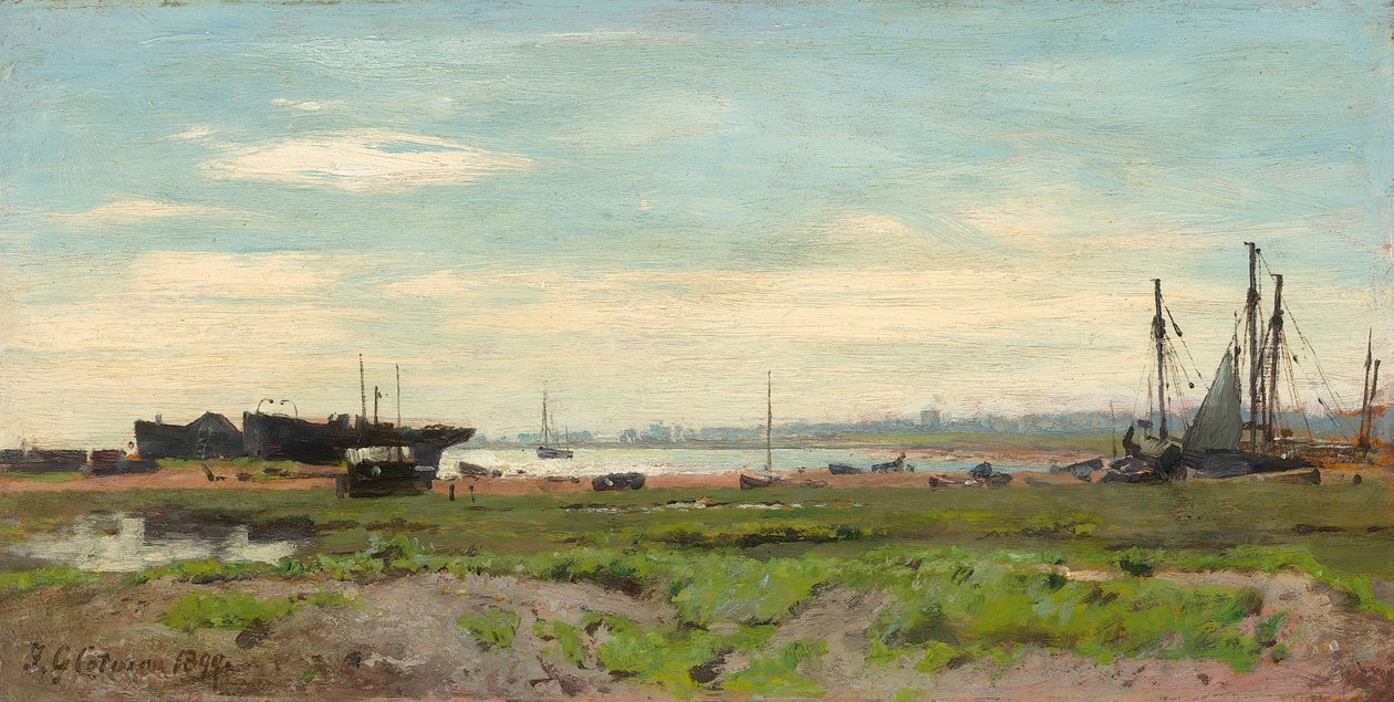 Slaughden, no rio Alde, 1899 de Frederick George Cotman