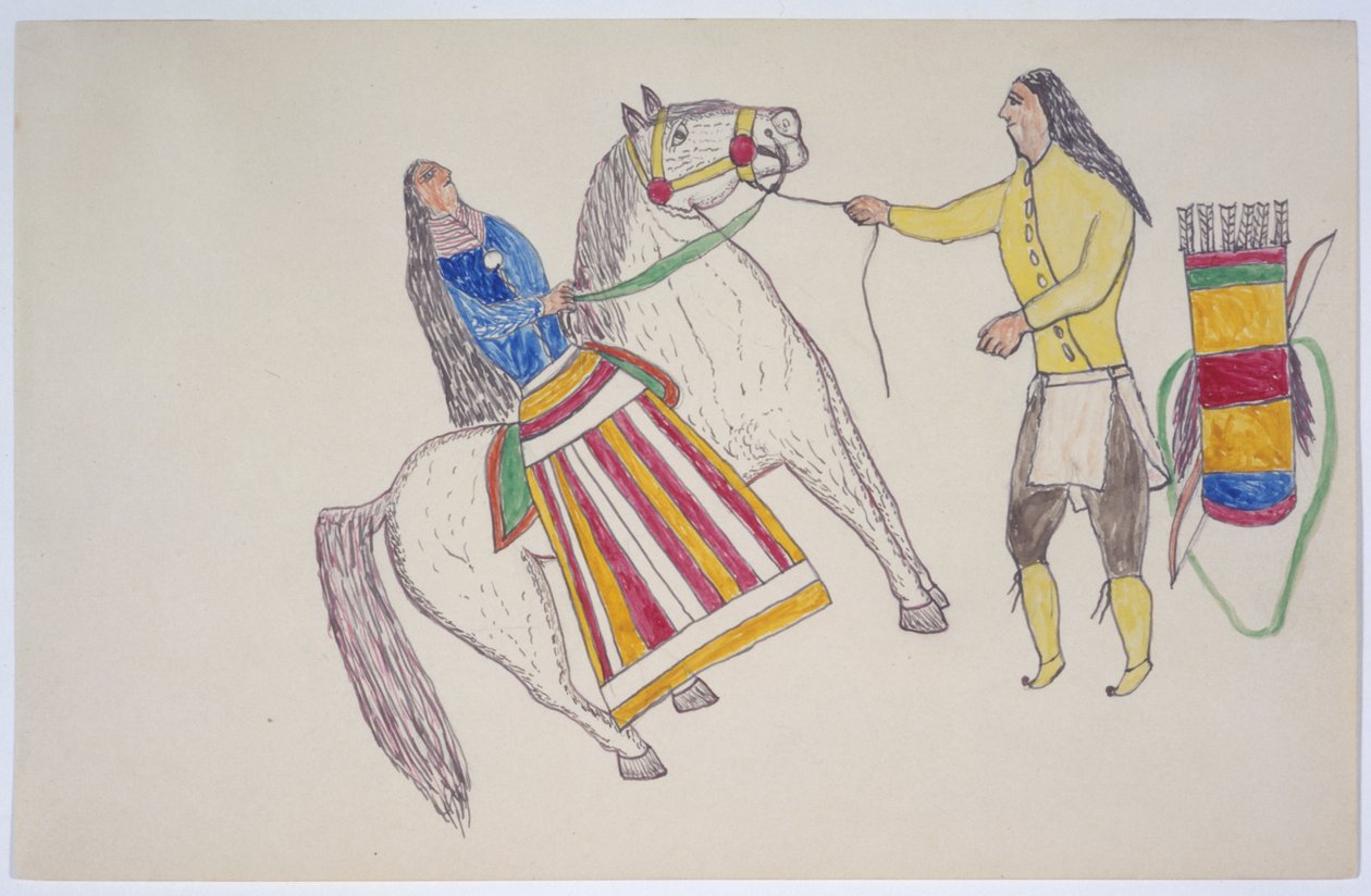 Homem cumprimenta mulher a cavalo de Frederick Gokliz