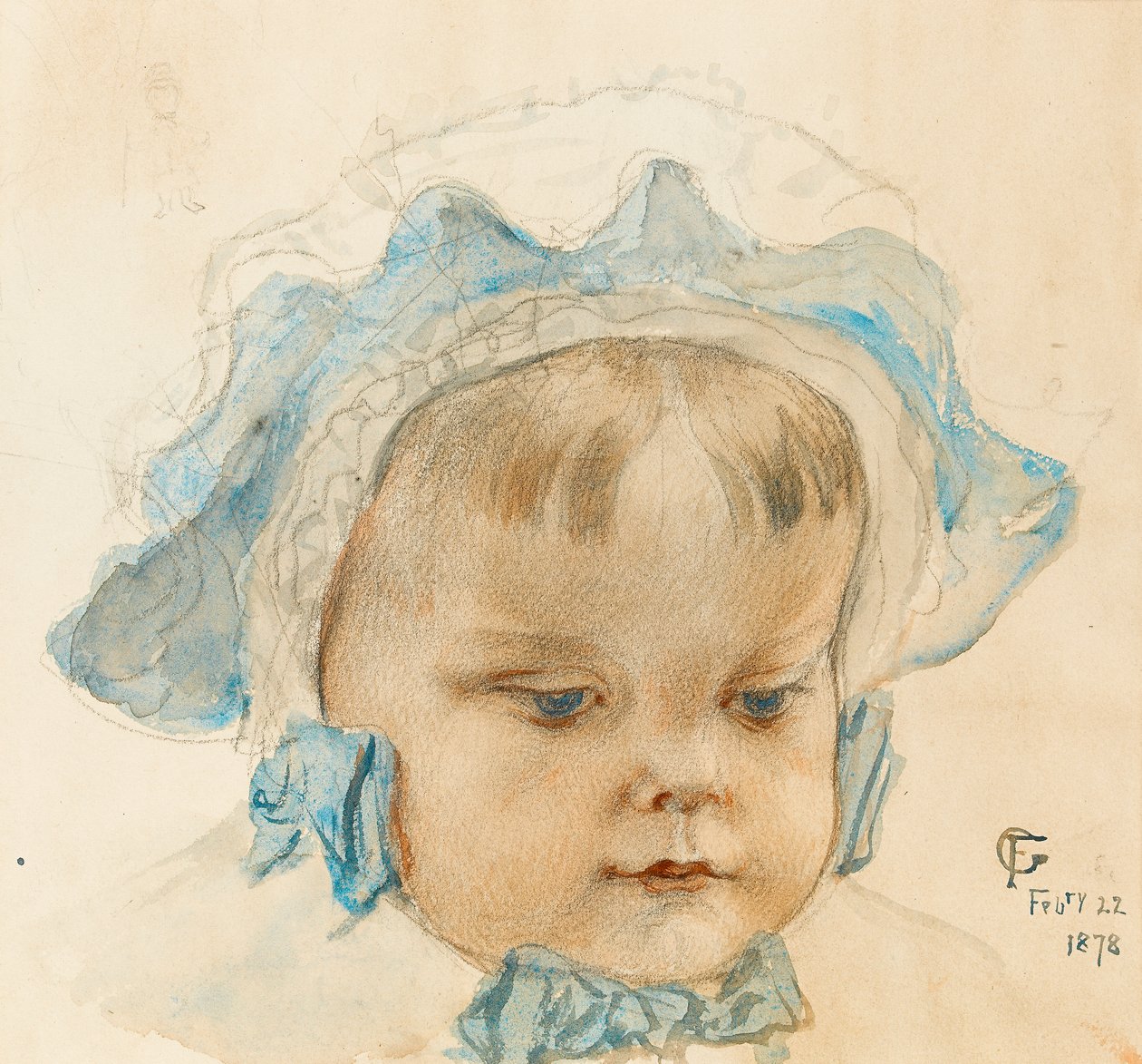 Frederica, 1878 (wc no papel) de Frederick Goodall