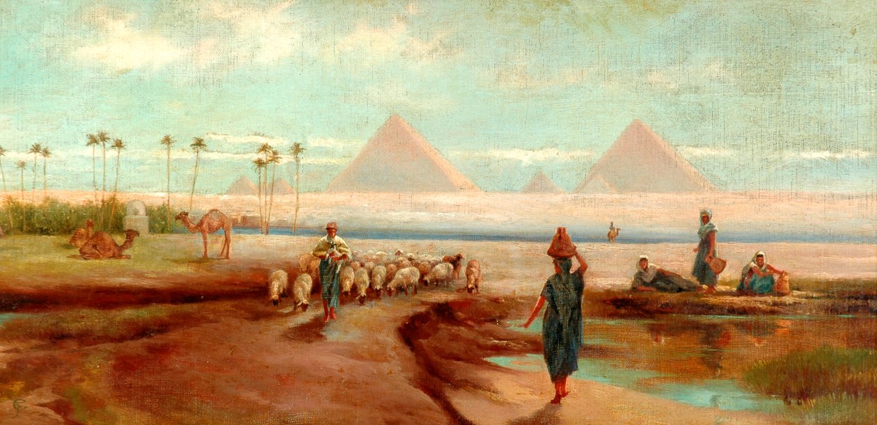 Fora do Cairo (óleo sobre tela, forrado de novo) de Frederick Goodall