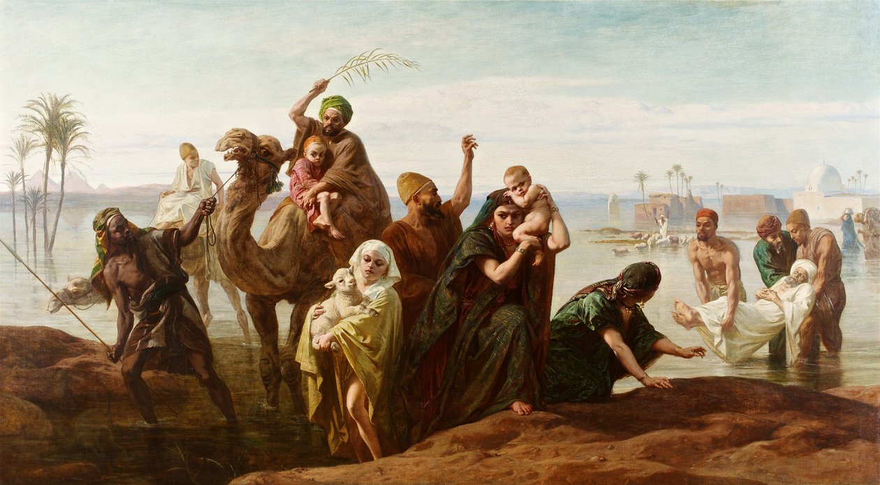 A ascensão repentina do Nilo, 1865 de Frederick Goodall