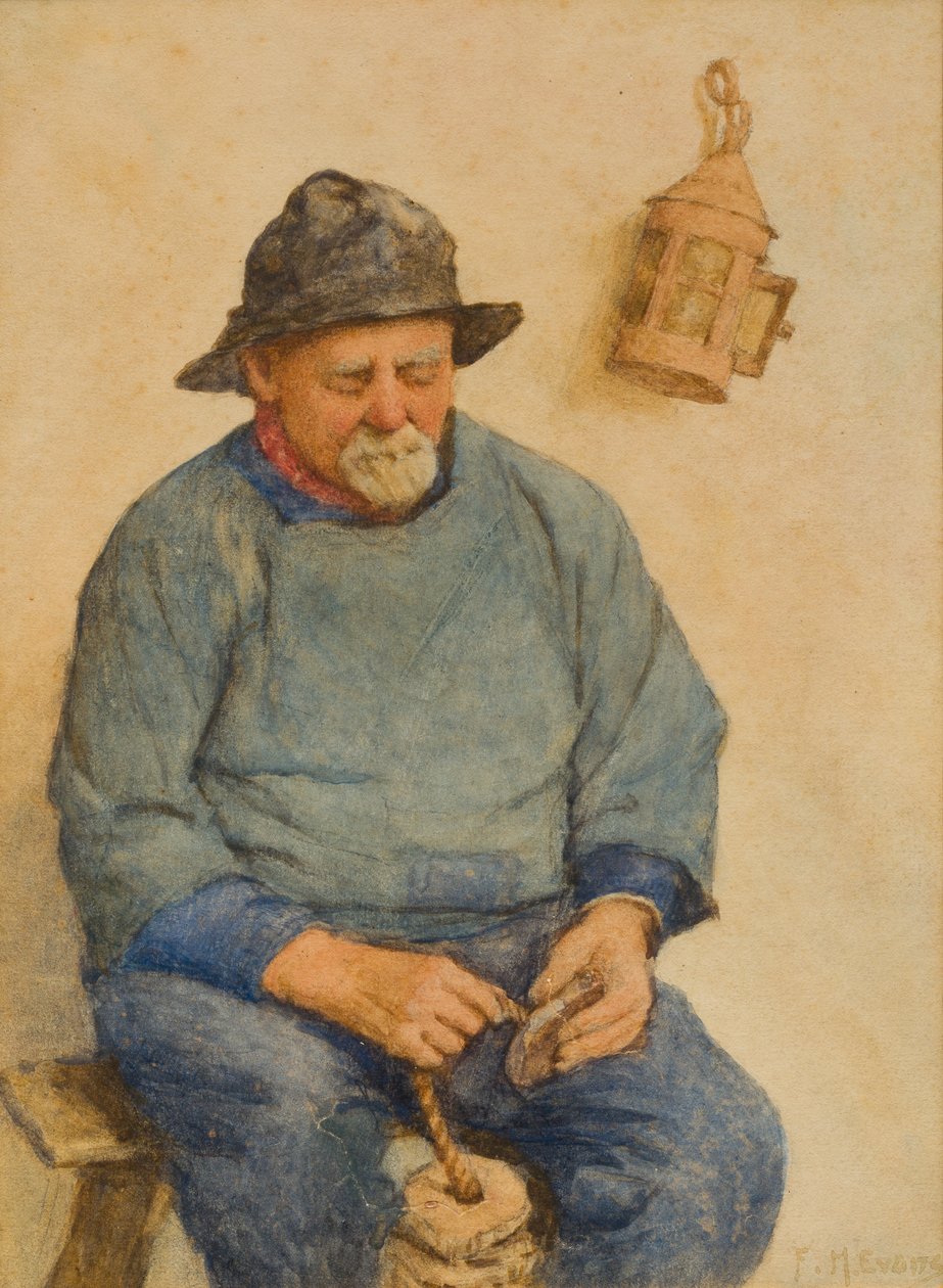 Pescador com rolhas (wc no papel) de Frederick James McNamara Evans