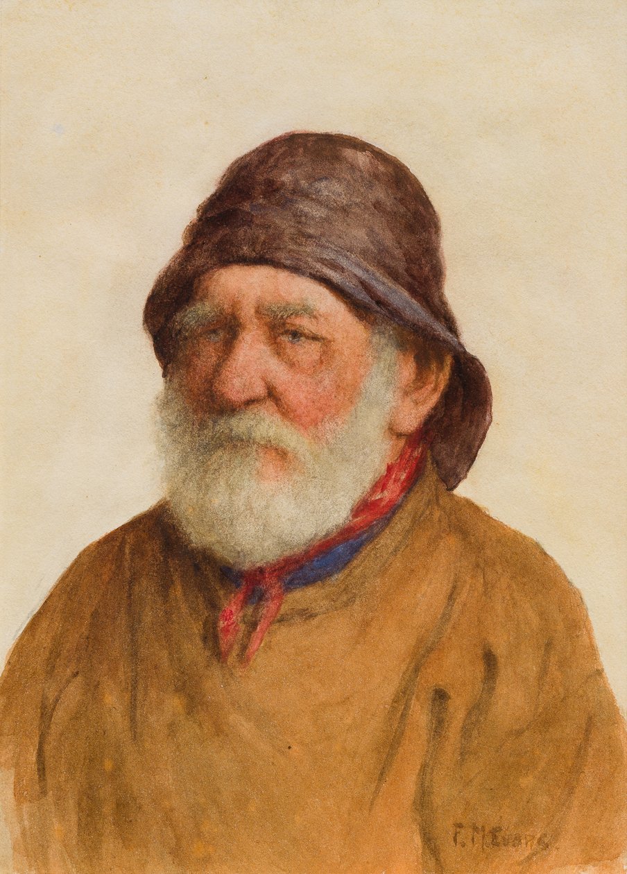 Velho pescador (wc no papel) de Frederick James McNamara Evans