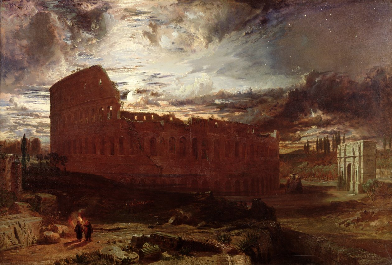 O Coliseu, Roma, 1860 de Frederick Lee Bridell