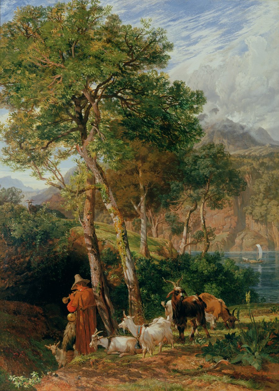 As margens do lago Lecco de Frederick Lee Bridell