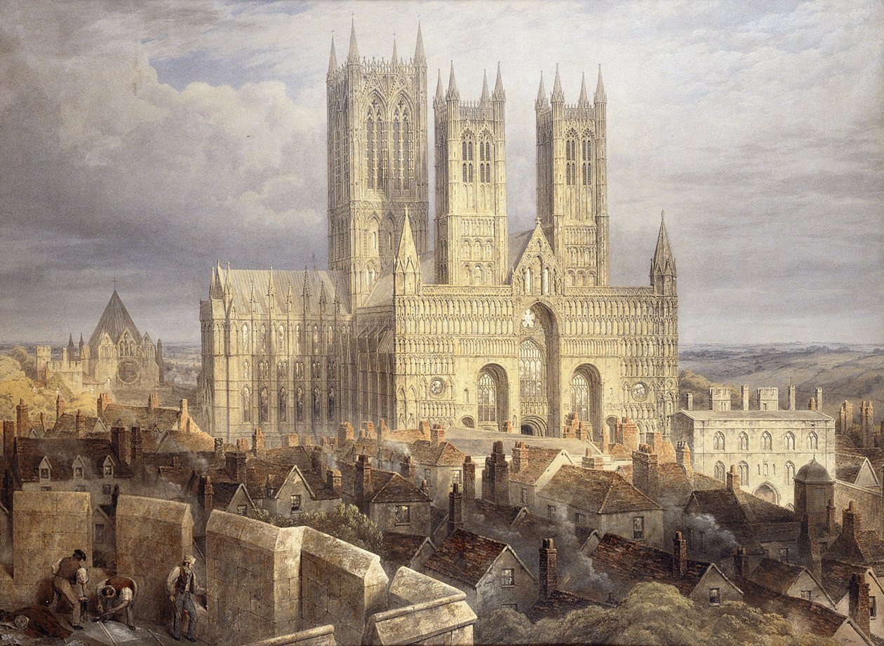 Catedral de Lincoln do noroeste, c.1850 de Frederick Mackenzie