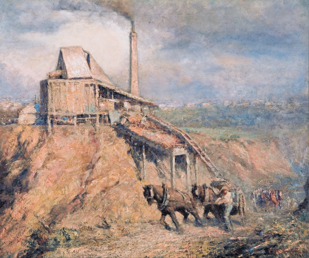 O velho triturador de pedra (a pedreira) de Frederick McCubbin