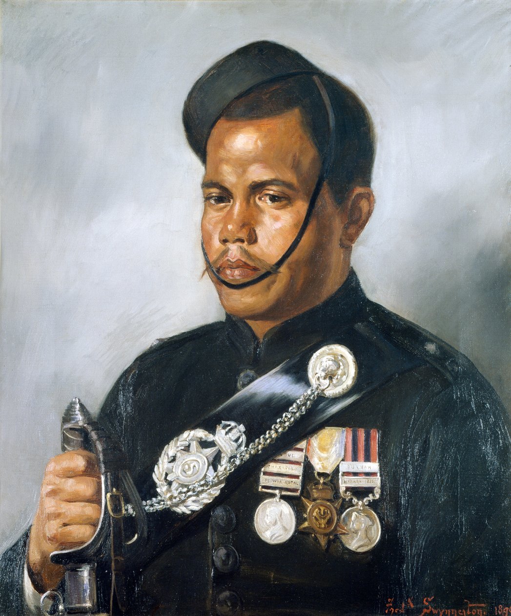 Jemadar Jangia Thapa, 5º Regimento Gurkha, 1890 de Frederick Swynnerton